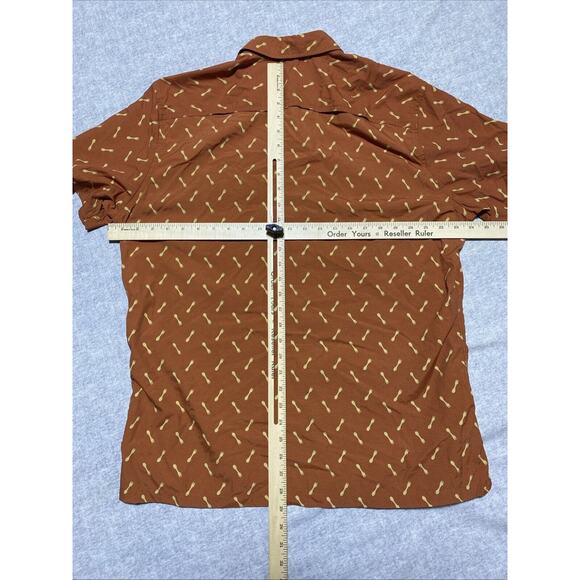 Eddie Bauer Shirt Mens Large Brown Slim Forks Camping Nylon Grilling Outdoors - Picture 6 of 8